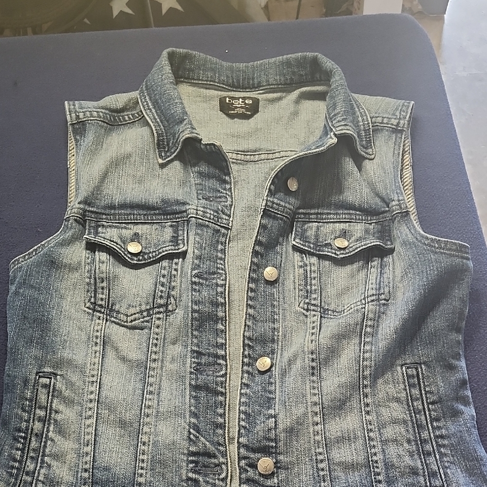 bebe Blue Denim Vest